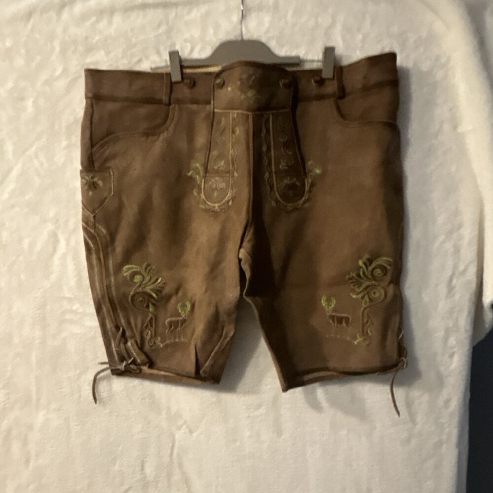 Men’s Genuine Leather Lederhosen Size 62 Oktoberfest Bavarian Shorts